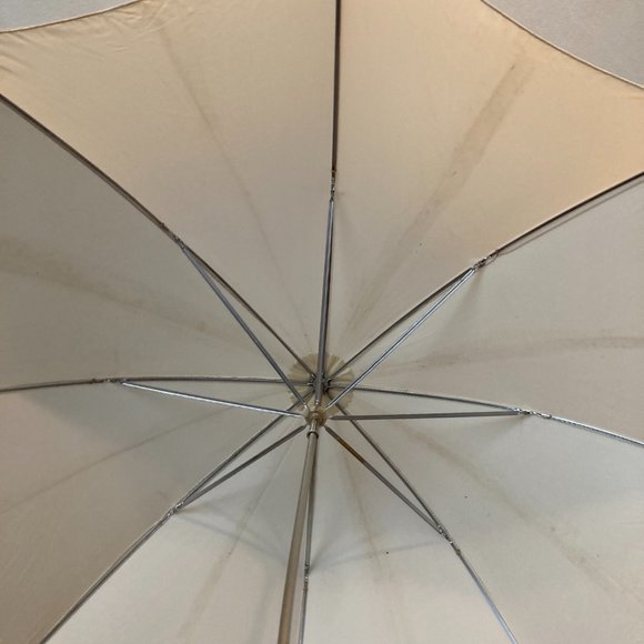 Vintage Midcentury Rattan Handle St Michael Parasol Umbrella - Picture 2 of 5